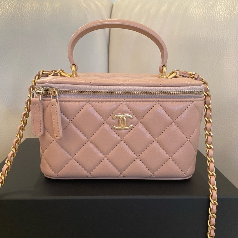Chanel top handle small vanity with chain bag New